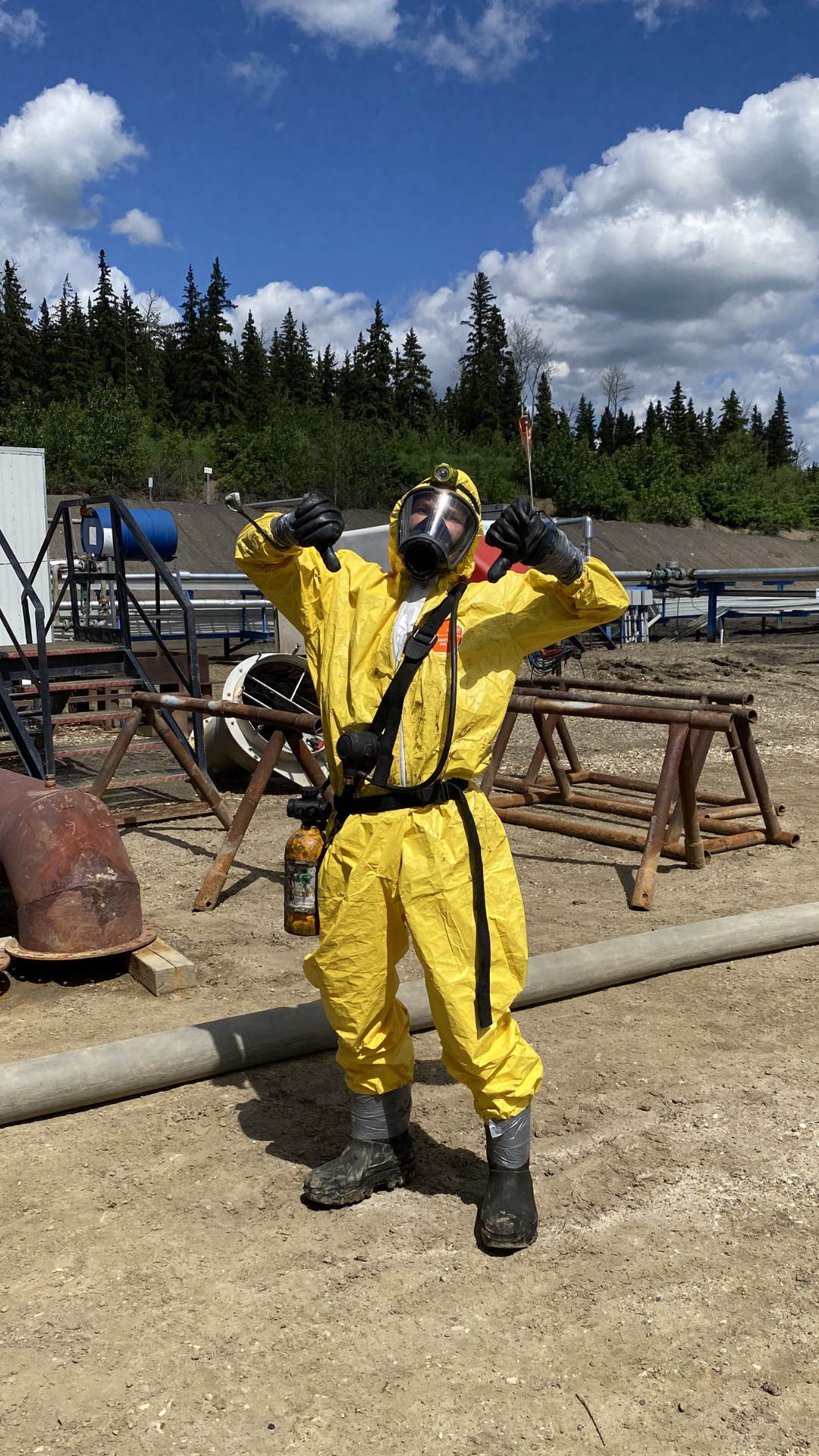 Operations team member in high-visibility gear at a facility