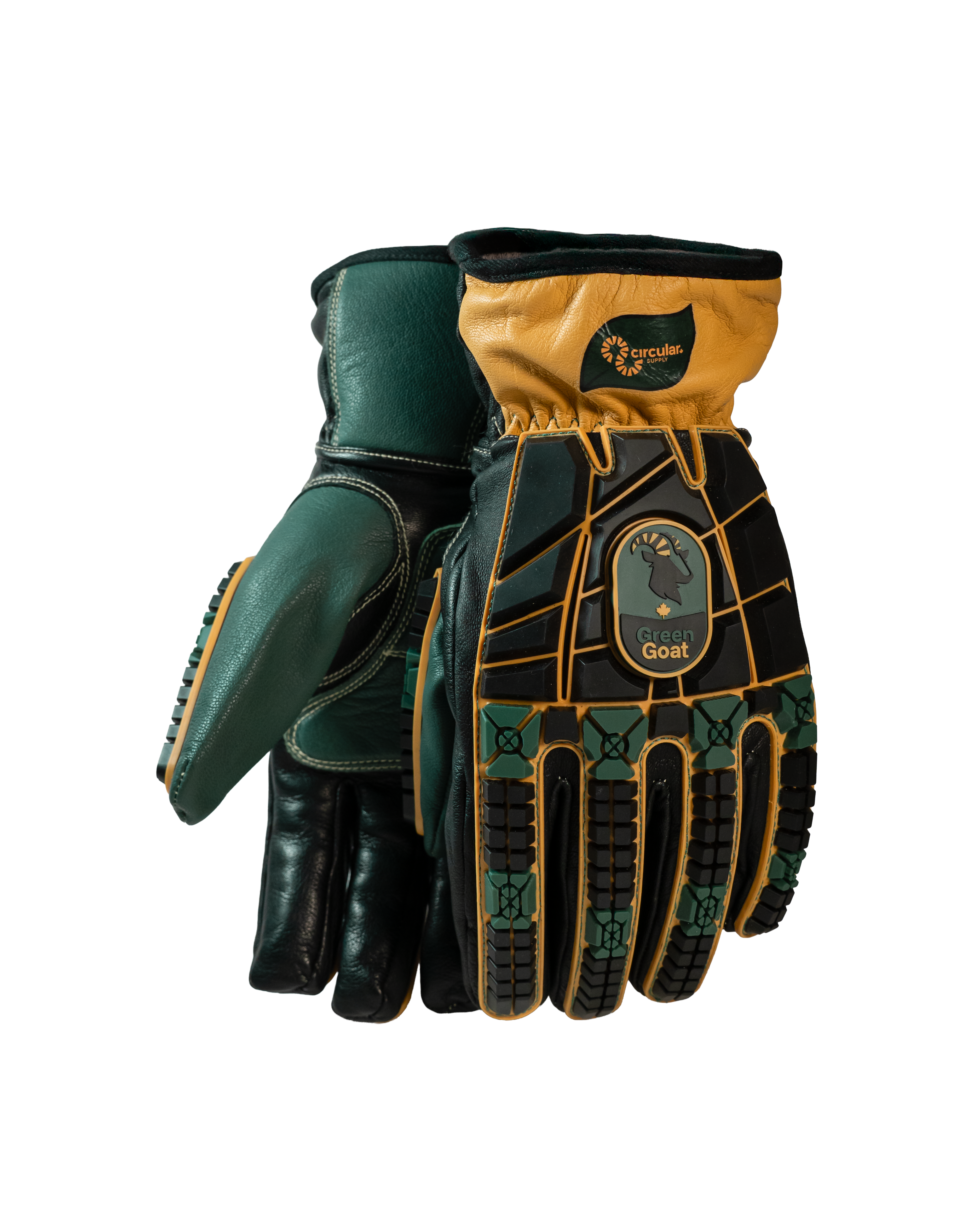 IG01S Green Goat Impact Gloves — view two